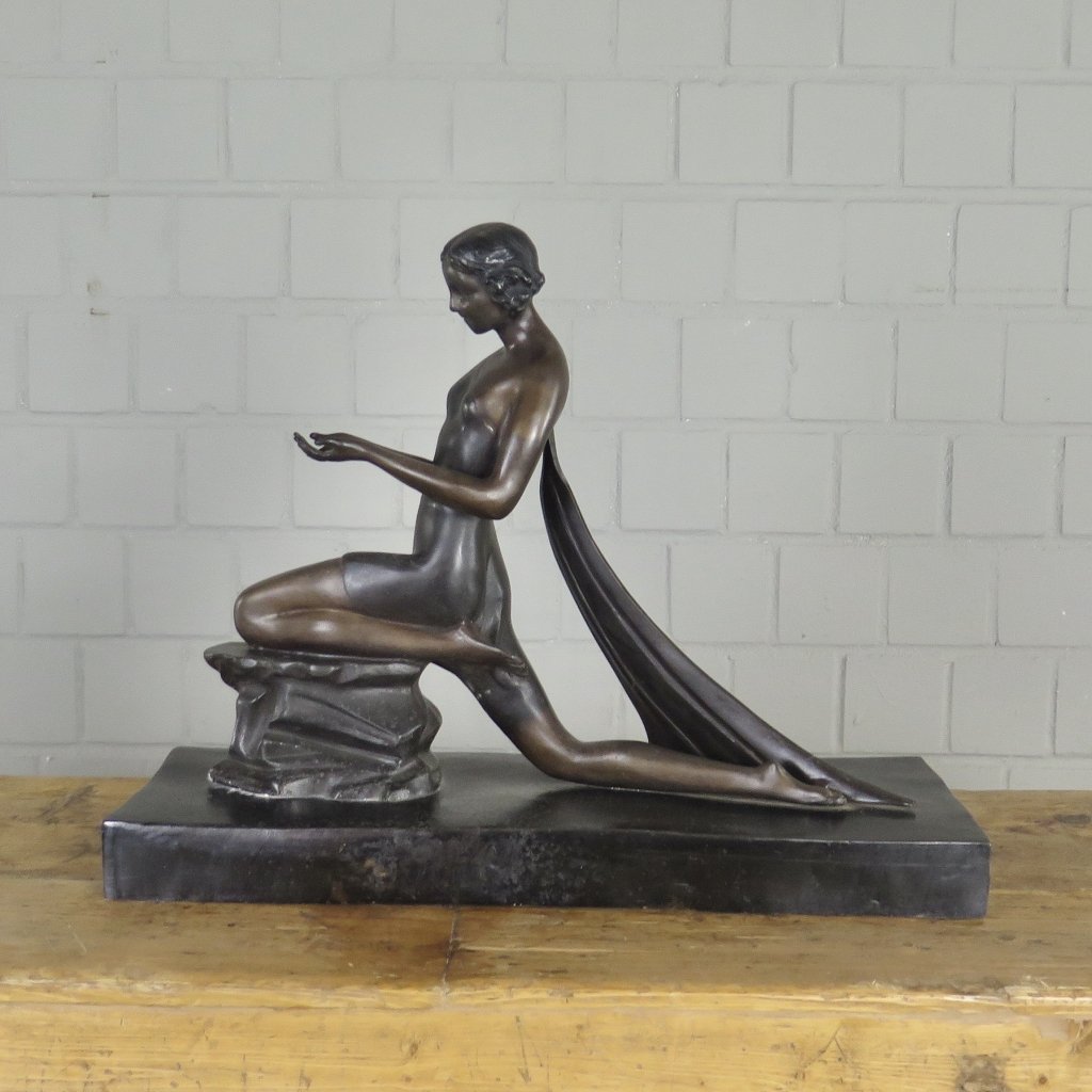 Skulptur Dekoration Tänzerin Frau Bronze 0,44 m