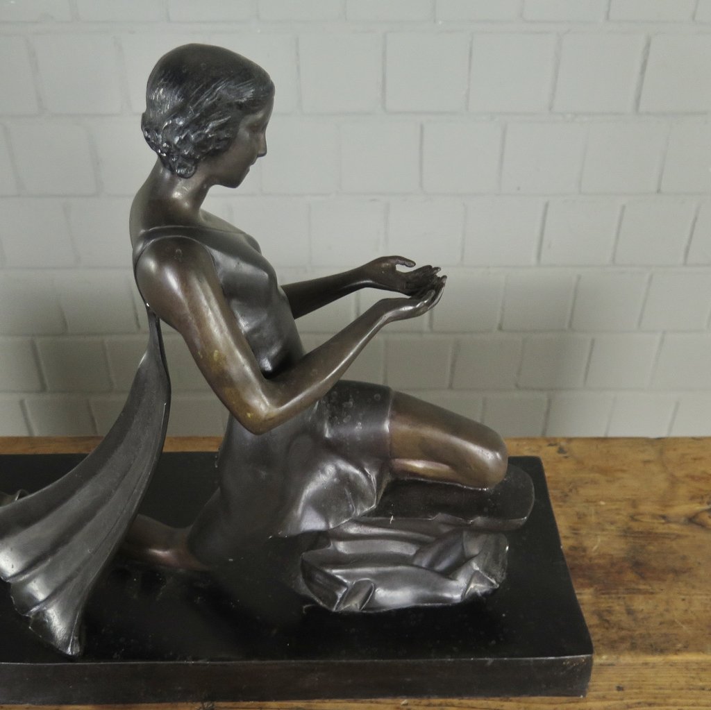 Skulptur Dekoration Tänzerin Frau Bronze 0,44 m