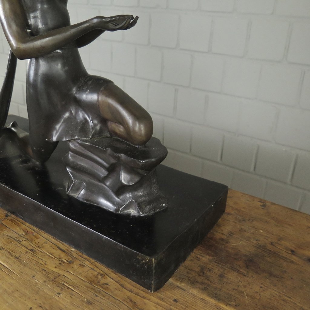 Skulptur Dekoration Tänzerin Frau Bronze 0,44 m