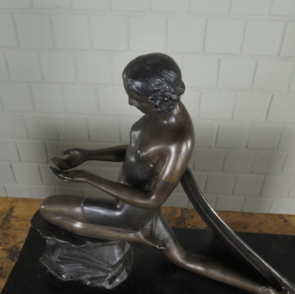Skulptur Dekoration Tänzerin Frau Bronze 0,44 m