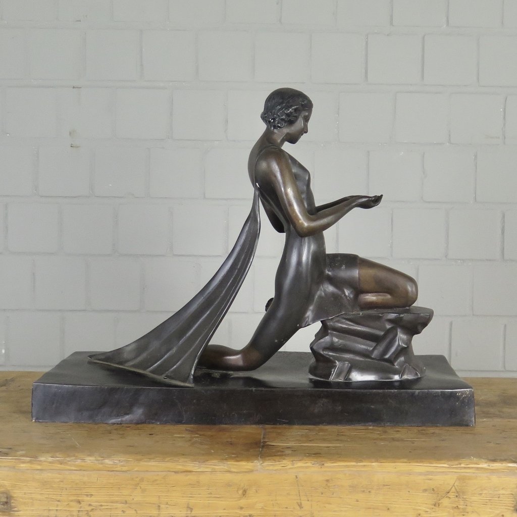 Skulptur Dekoration Tänzerin Frau Bronze 0,44 m