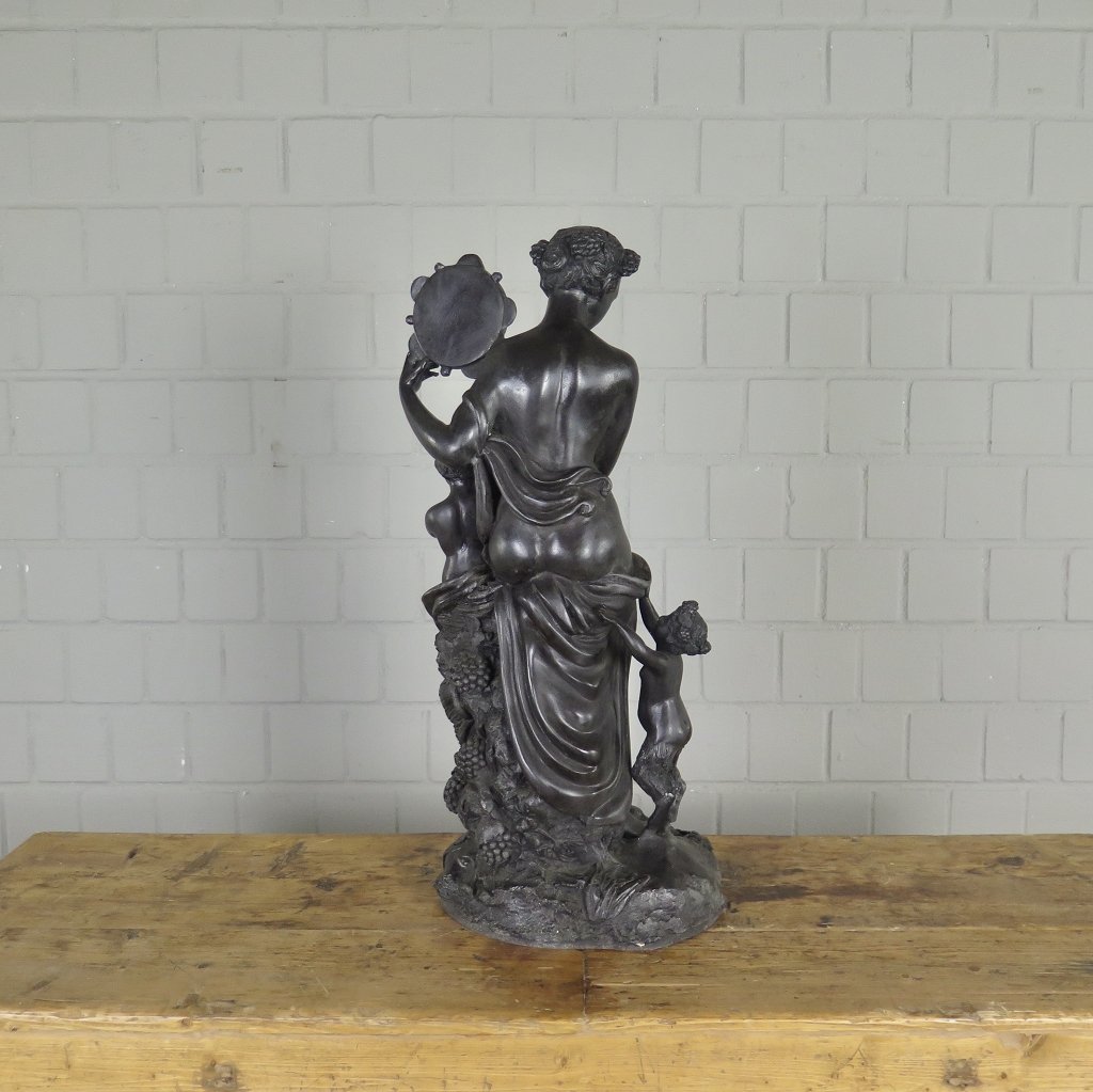 Skulptur Dekoration Frau mit Kindern Bronze 0,65 m