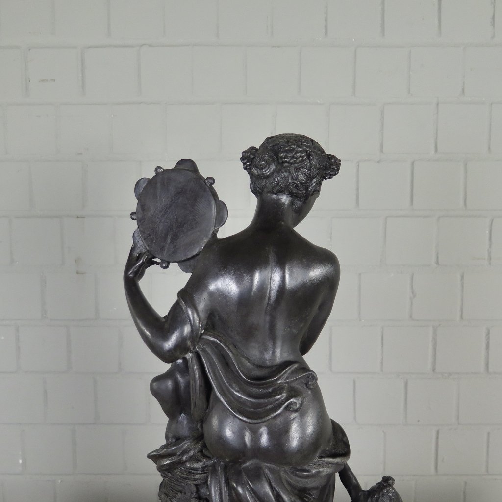 Skulptur Dekoration Frau mit Kindern Bronze 0,65 m
