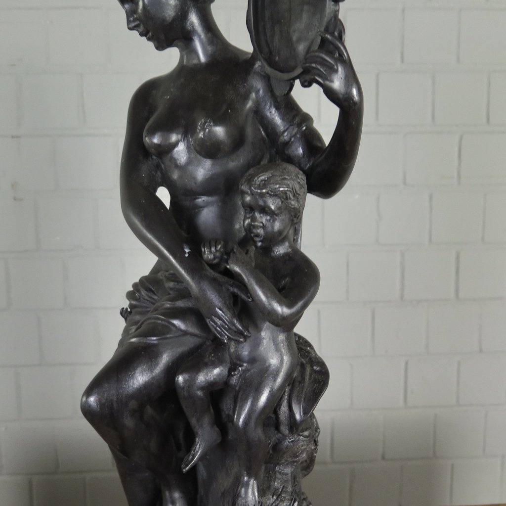 Skulptur Dekoration Frau mit Kindern Bronze 0,65 m