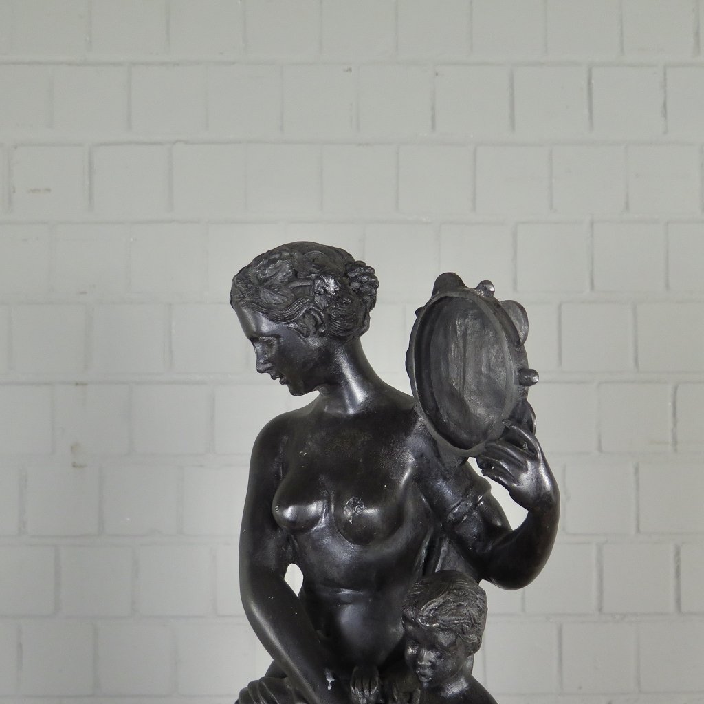 Skulptur Dekoration Frau mit Kindern Bronze 0,65 m
