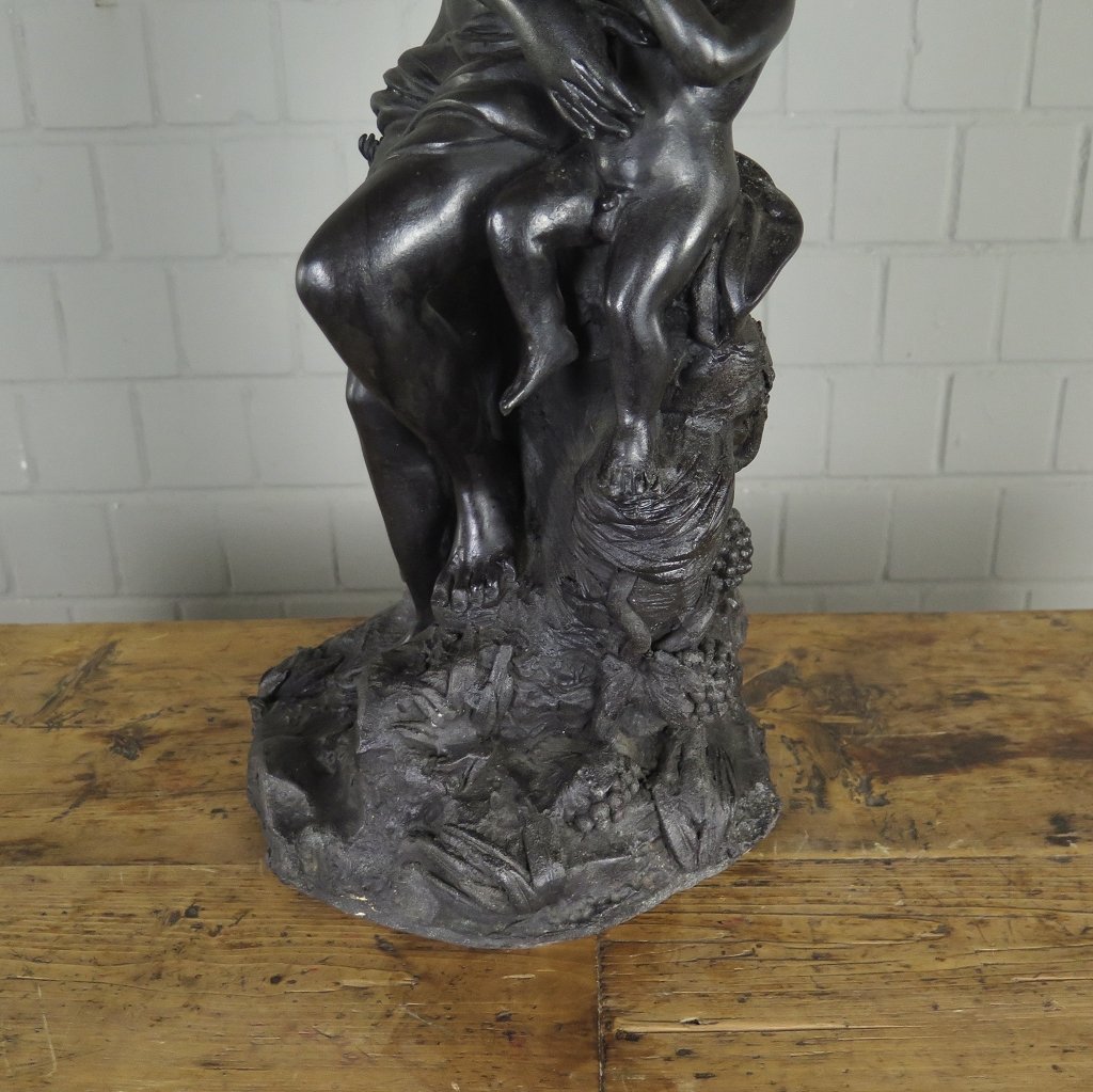 Skulptur Dekoration Frau mit Kindern Bronze 0,65 m