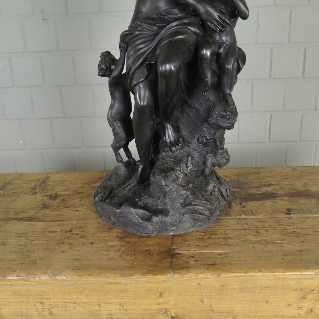 Skulptur Dekoration Frau mit Kindern Bronze 0,65 m