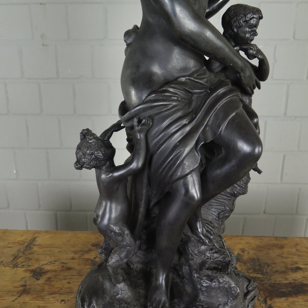 Skulptur Dekoration Frau mit Kindern Bronze 0,65 m