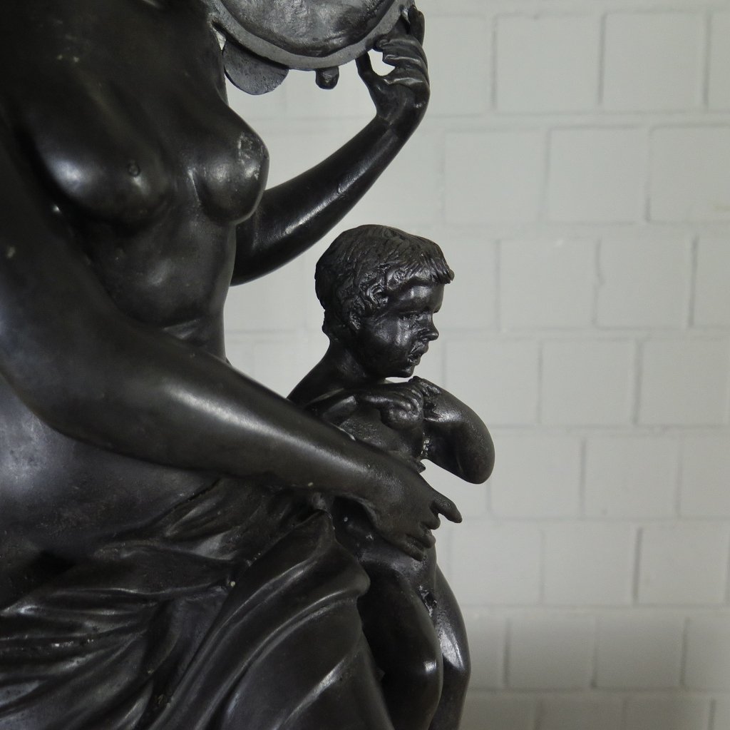 Skulptur Dekoration Frau mit Kindern Bronze 0,65 m