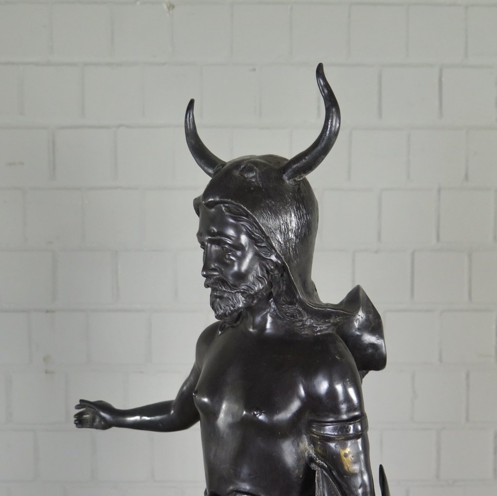 Skulptur Dekoration Wikinger Bronze 0,83 m