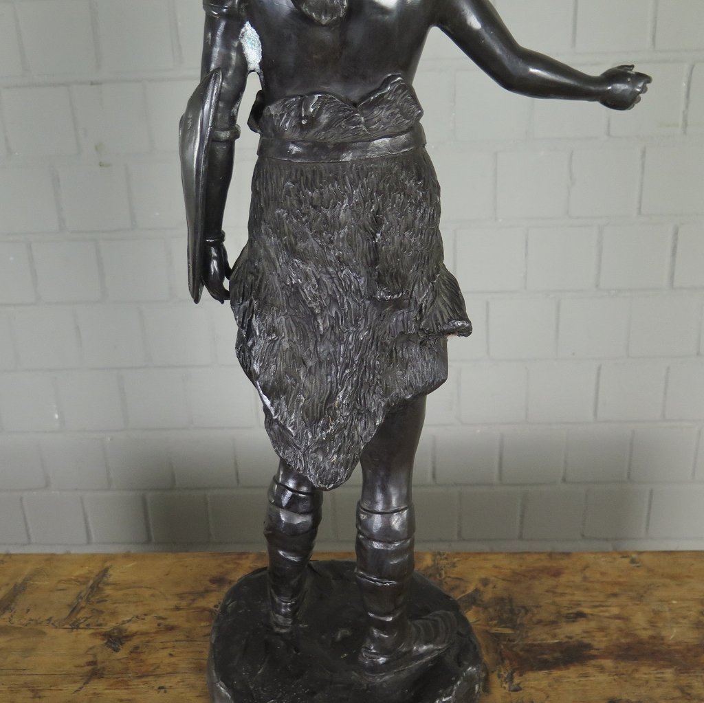 Skulptur Dekoration Wikinger Bronze 0,83 m