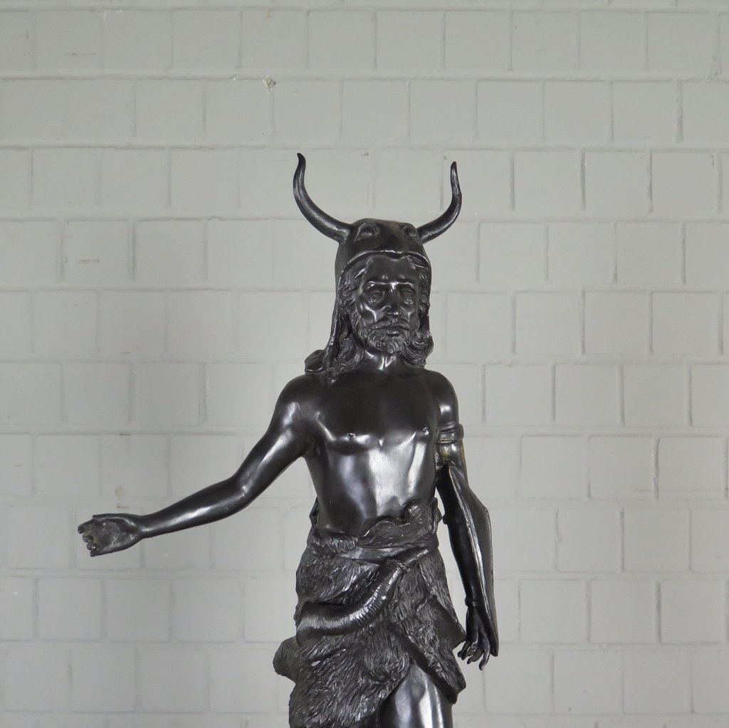 Skulptur Dekoration Wikinger Bronze 0,83 m