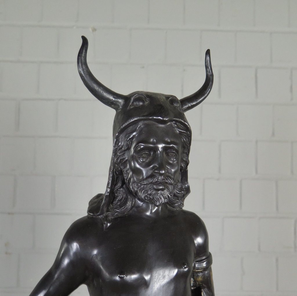 Skulptur Dekoration Wikinger Bronze 0,83 m