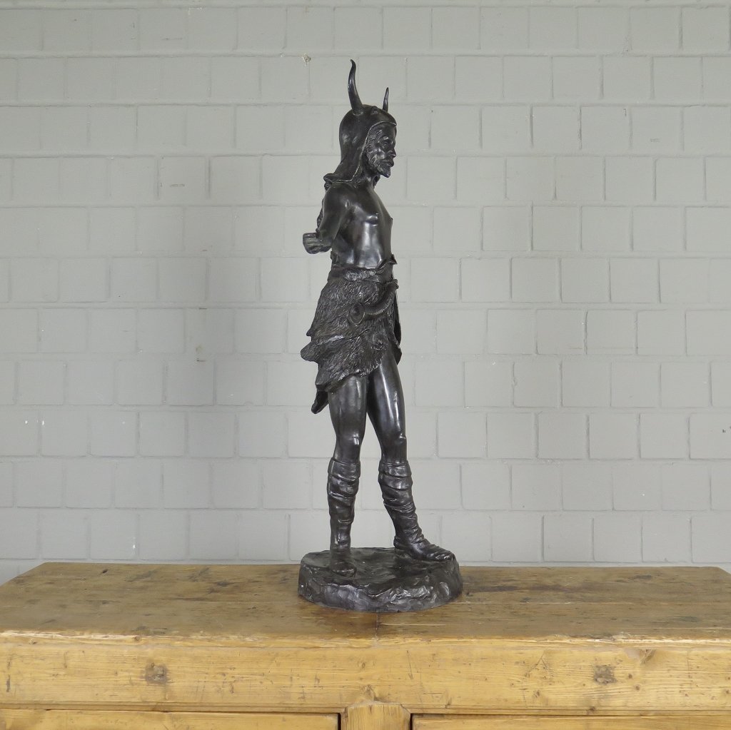 Skulptur Dekoration Wikinger Bronze 0,83 m