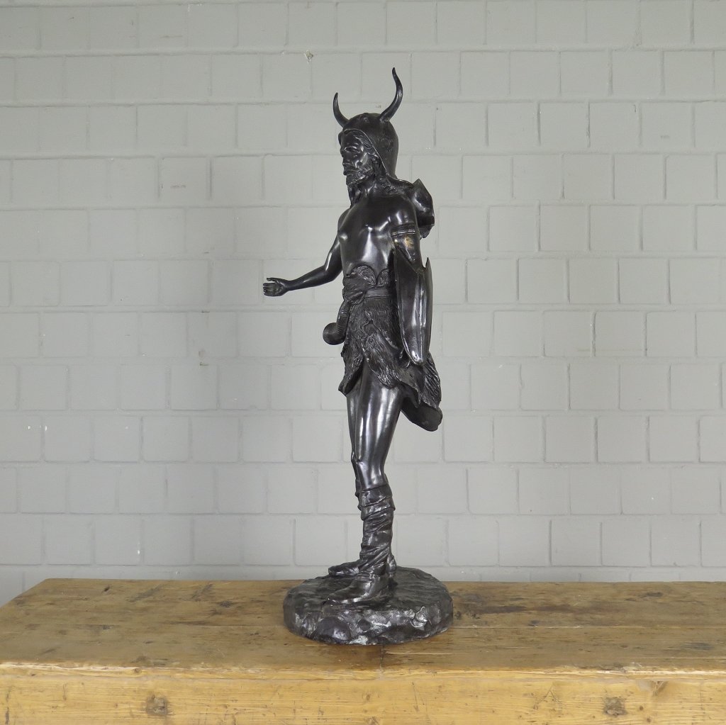 Skulptur Dekoration Wikinger Bronze 0,83 m
