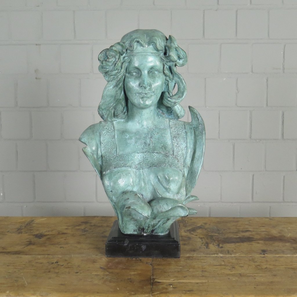 Skulptur Dekoration Büste Frau Bronze 0,45 m