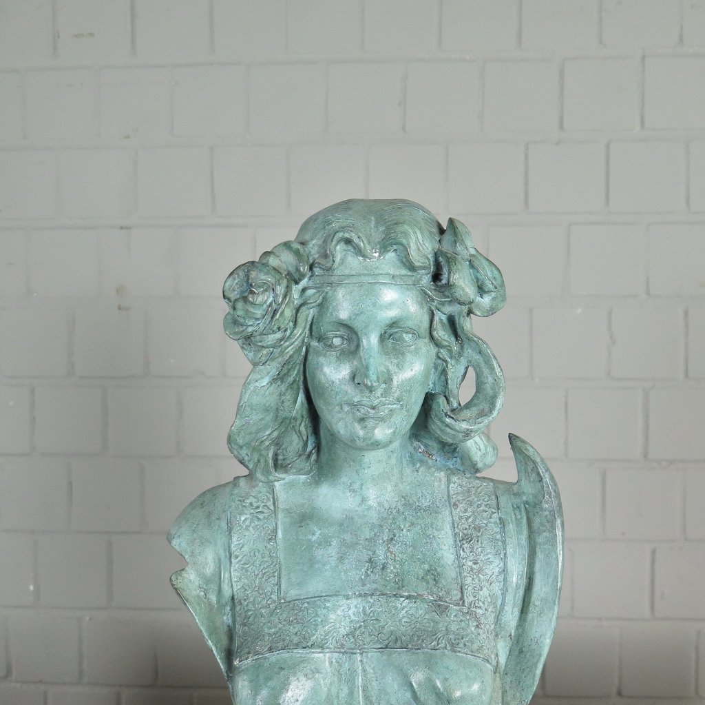 Skulptur Dekoration Büste Frau Bronze 0,45 m