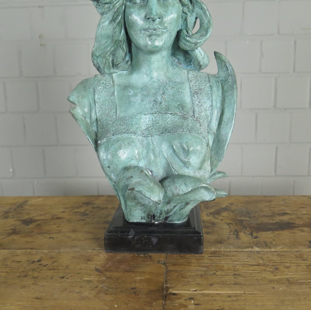 Skulptur Dekoration Büste Frau Bronze 0,45 m
