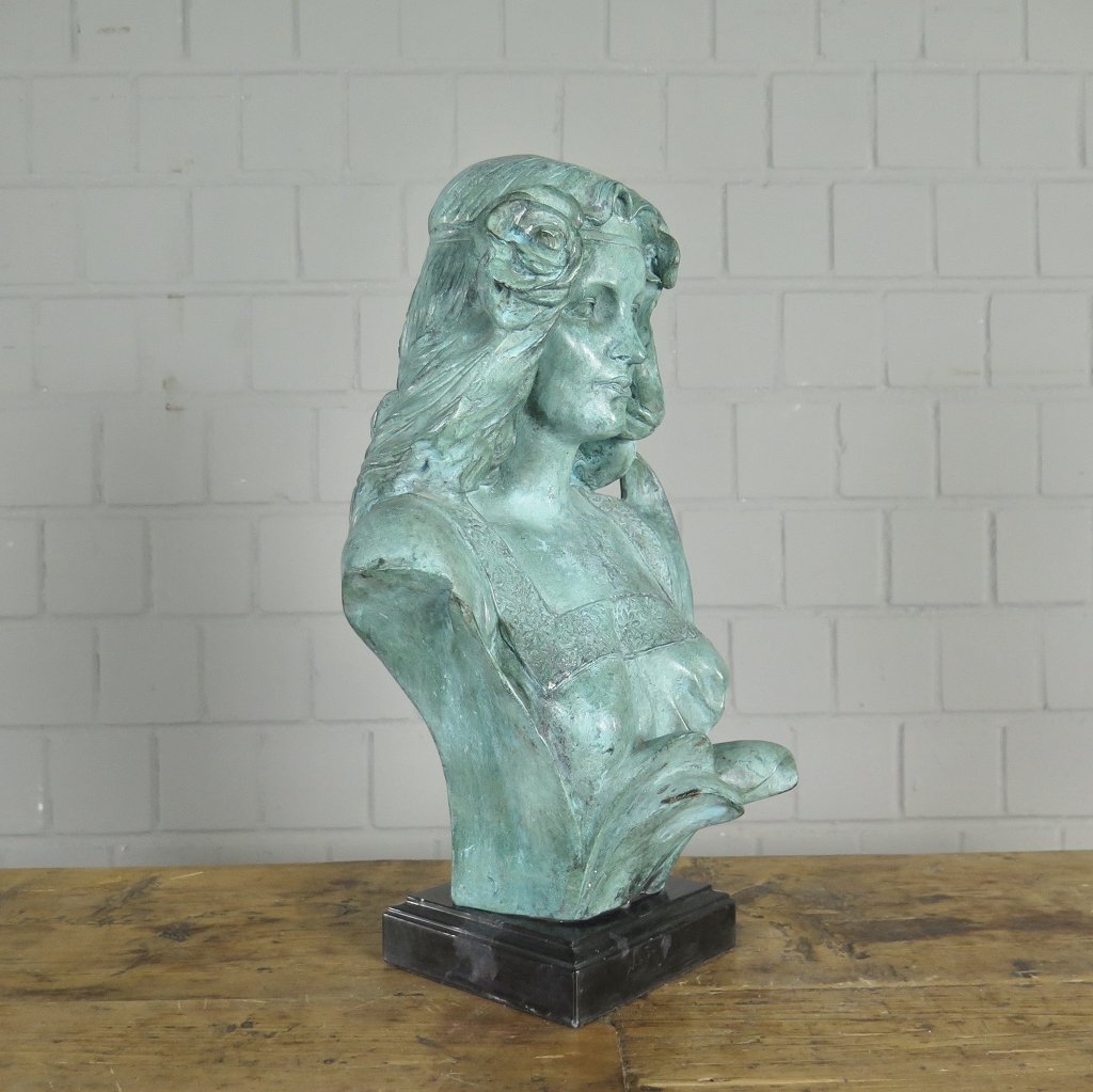 Skulptur Dekoration Büste Frau Bronze 0,45 m