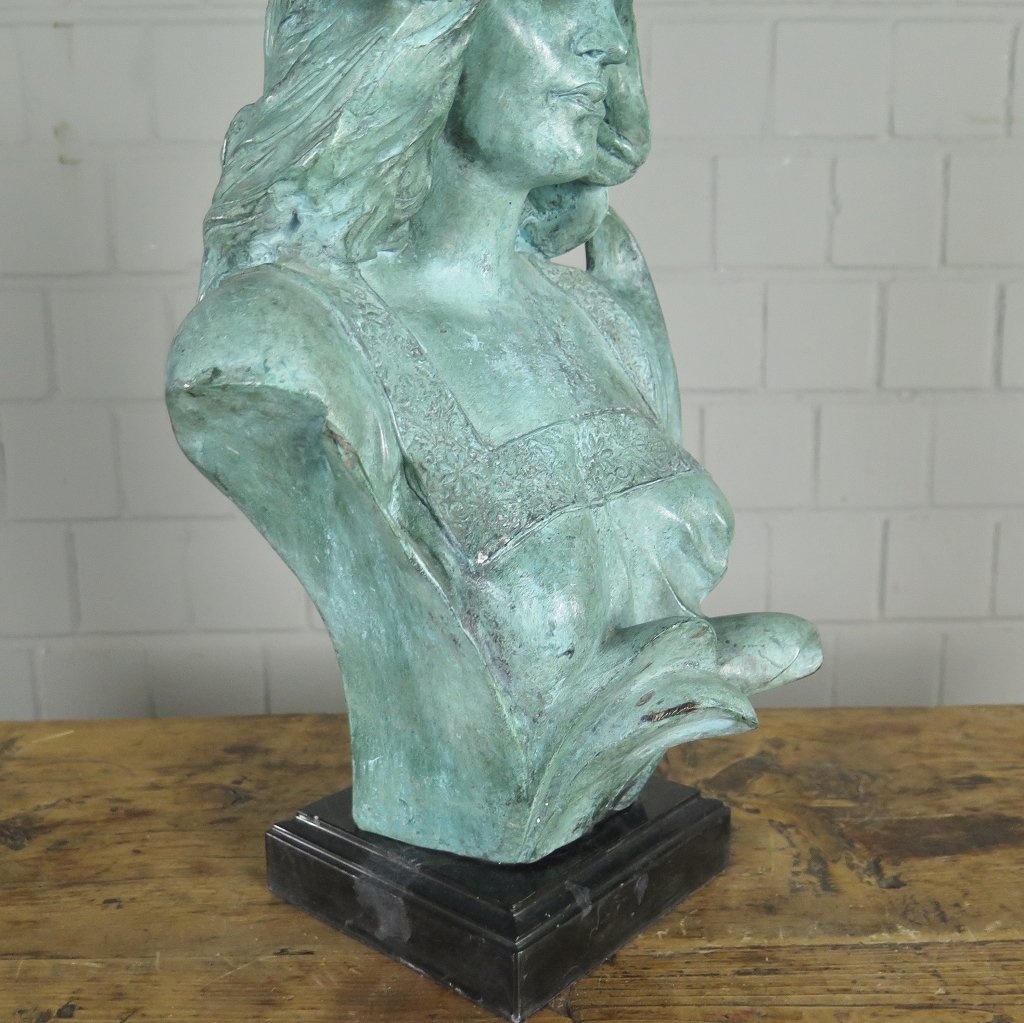 Skulptur Dekoration Büste Frau Bronze 0,45 m