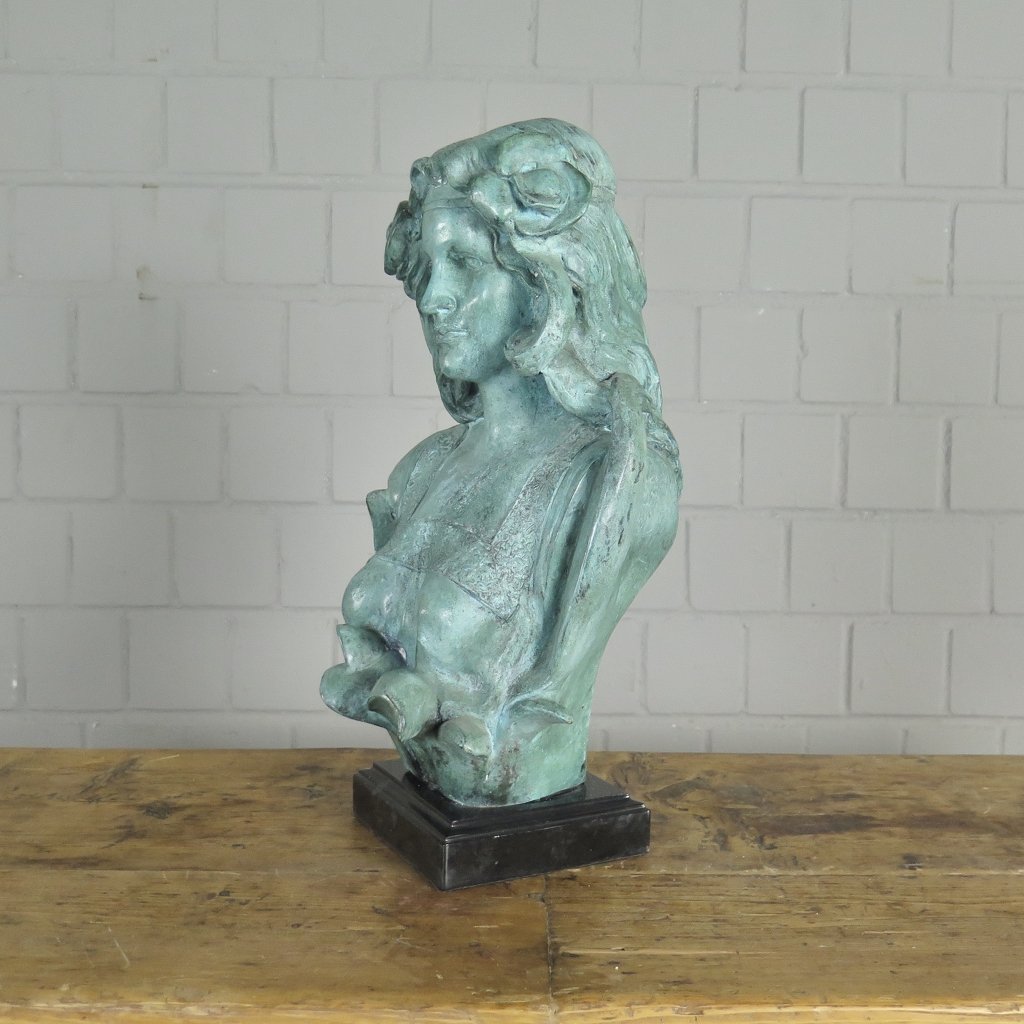 Skulptur Dekoration Büste Frau Bronze 0,45 m