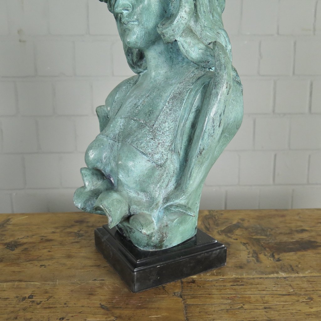 Skulptur Dekoration Büste Frau Bronze 0,45 m