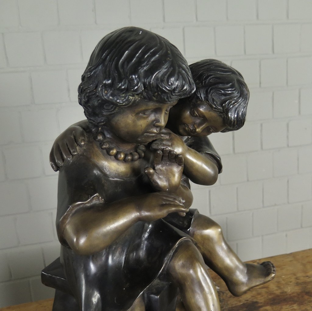 Skulptur Dekoration Kinder Bronze 0,55 m