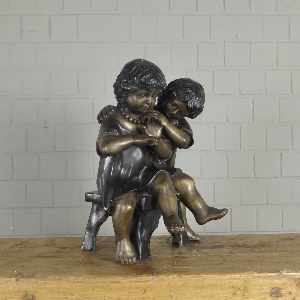 Skulptur Dekoration Kinder Bronze 0,55 m