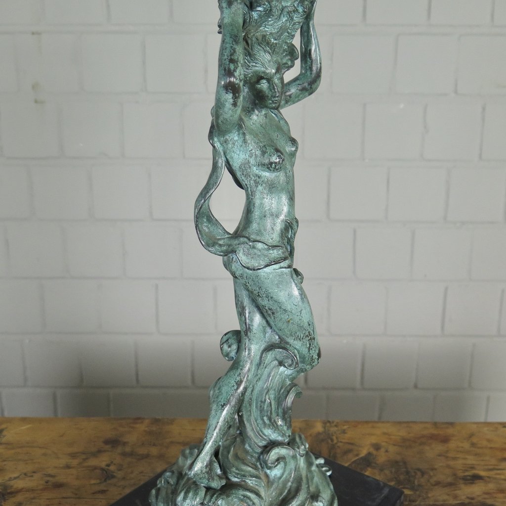 Kerzenständer Kandelaber Skulptur Frau Venus Bronze 0,50 m