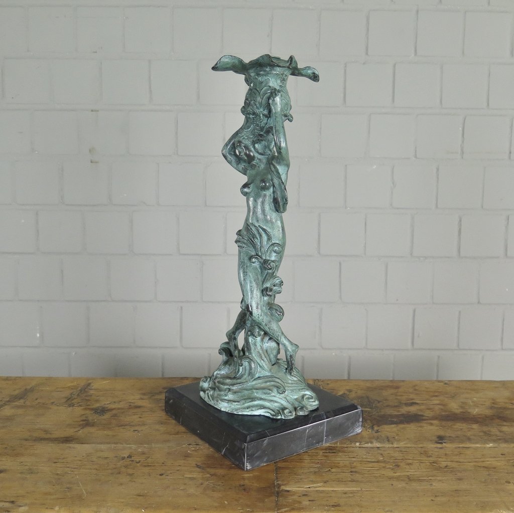 Kerzenständer Kandelaber Skulptur Frau Venus Bronze 0,50 m