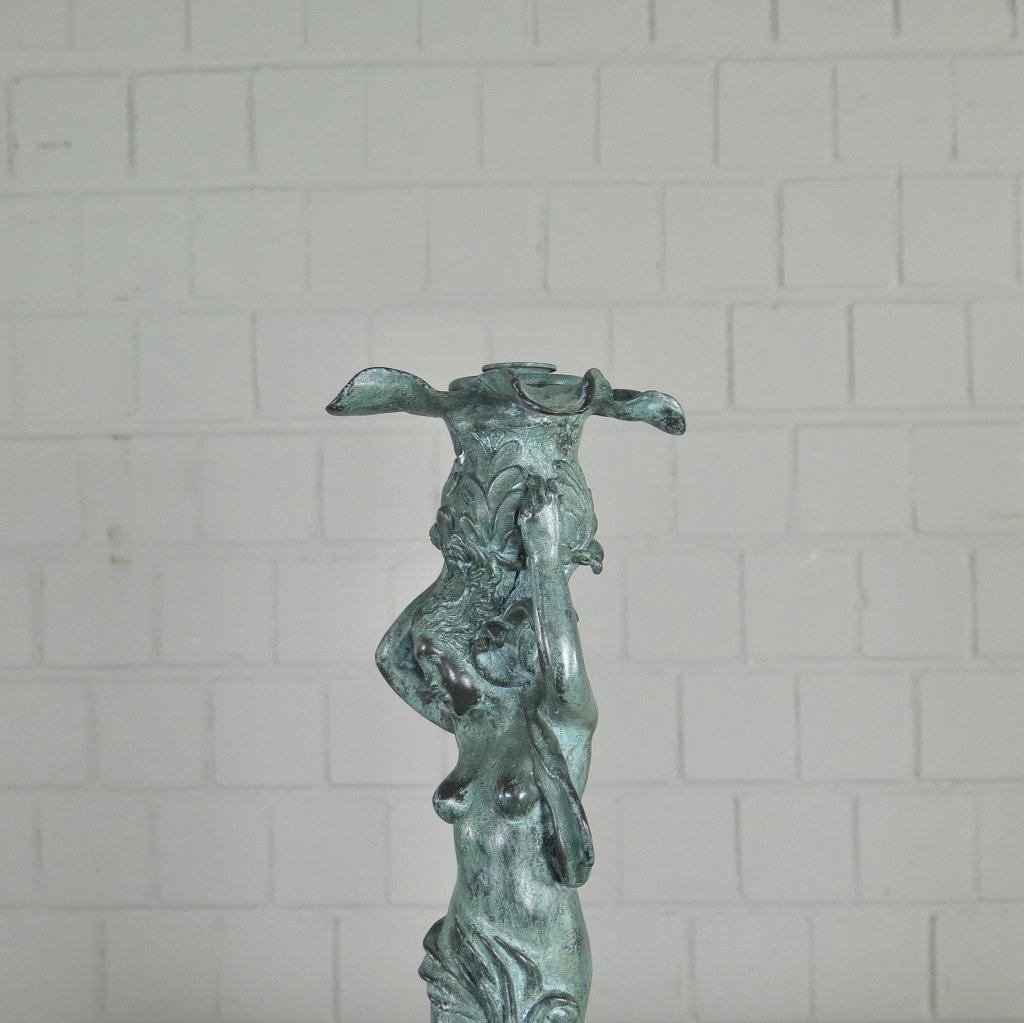 Kerzenständer Kandelaber Skulptur Frau Venus Bronze 0,50 m