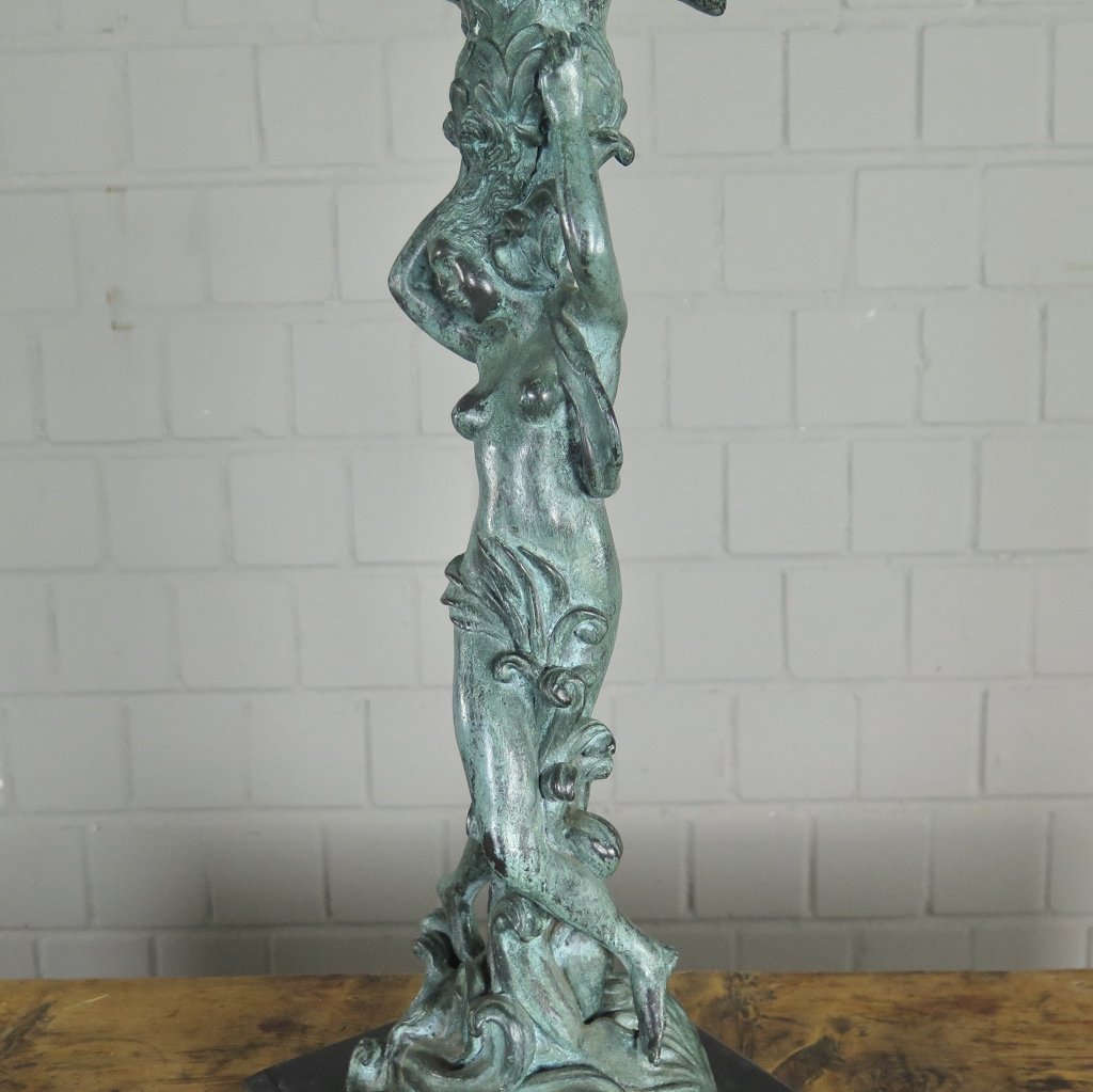 Kerzenständer Kandelaber Skulptur Frau Venus Bronze 0,50 m