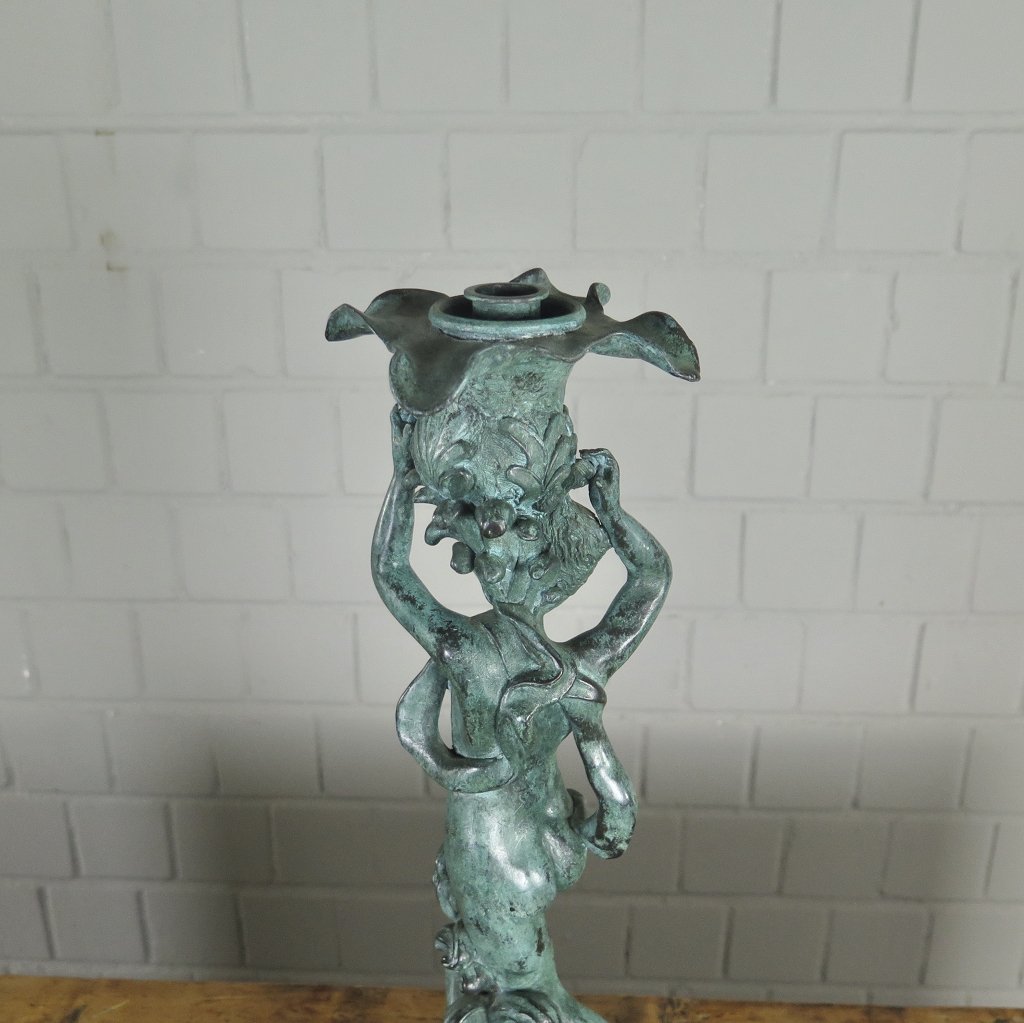 Kerzenständer Kandelaber Skulptur Frau Venus Bronze 0,50 m