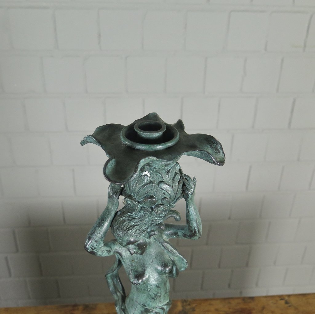 Kerzenständer Kandelaber Skulptur Frau Venus Bronze 0,50 m