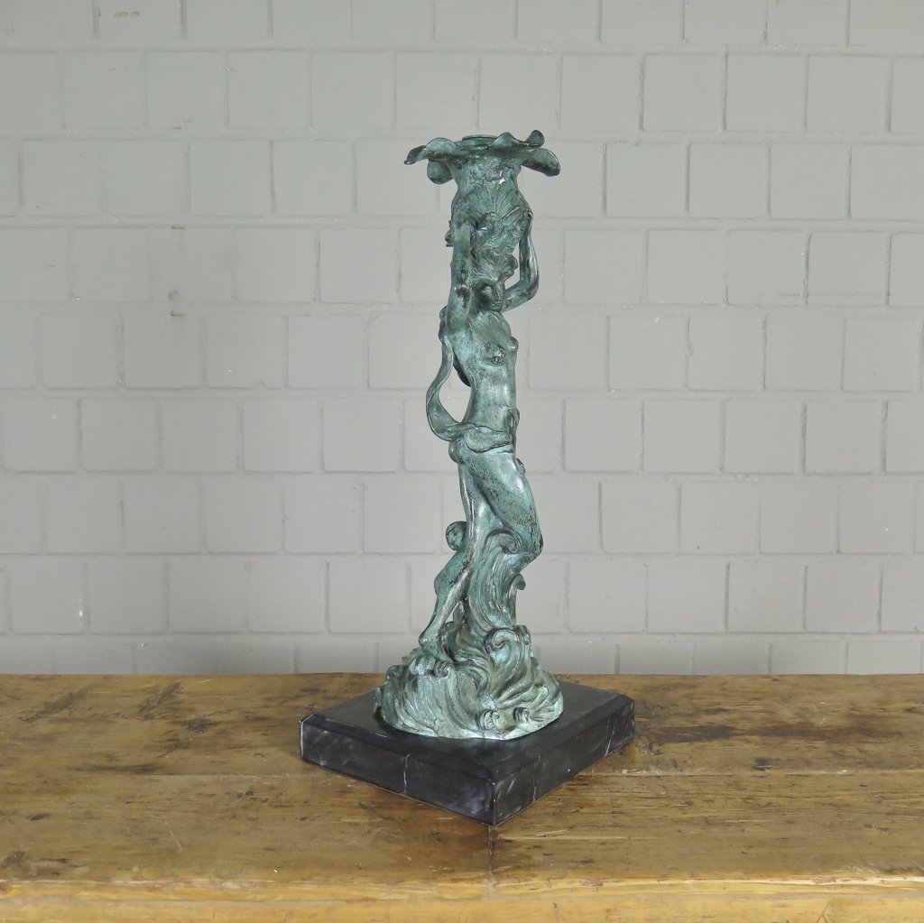 Kerzenständer Kandelaber Skulptur Frau Venus Bronze 0,50 m