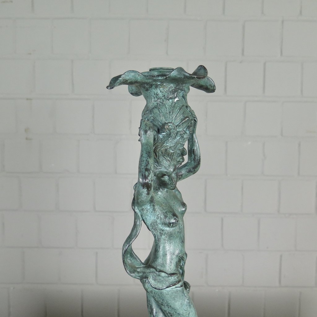 Kerzenständer Kandelaber Skulptur Frau Venus Bronze 0,50 m