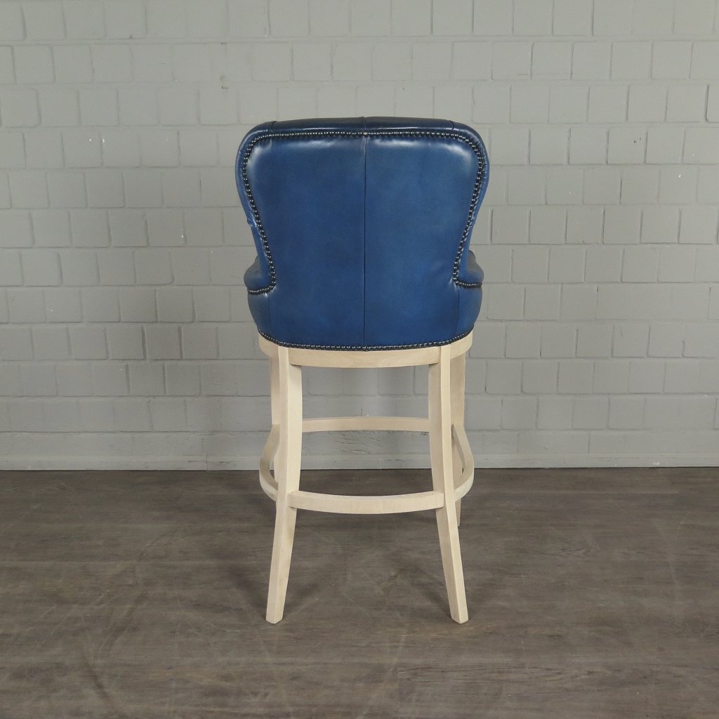 Chesterfield Barhocker Barsessel Leder Blau