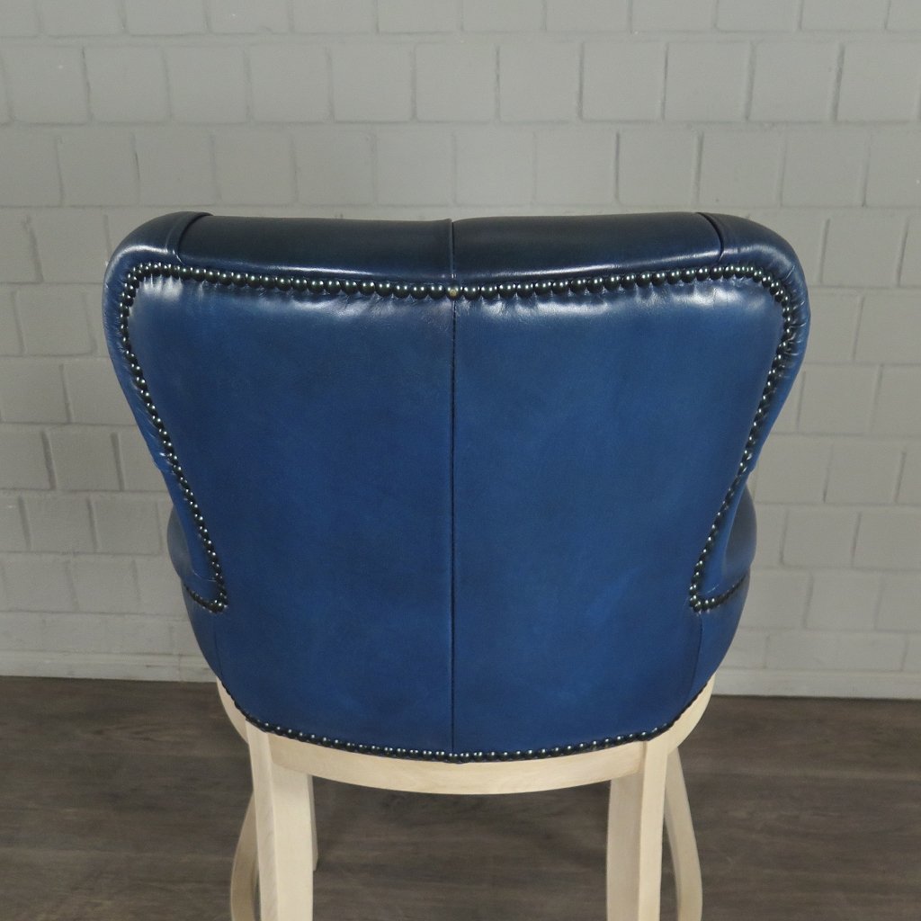 Chesterfield Barhocker Barsessel Leder Blau