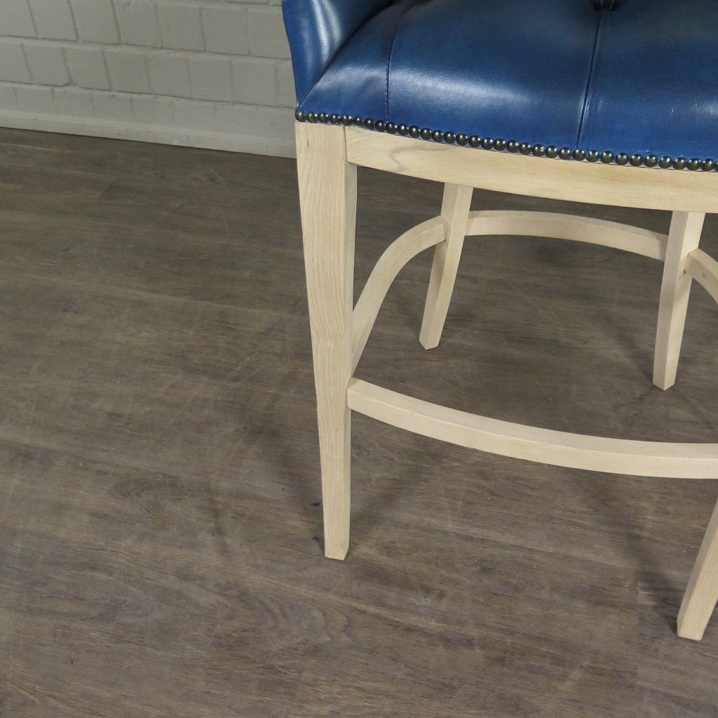 Chesterfield Barhocker Barsessel Leder Blau