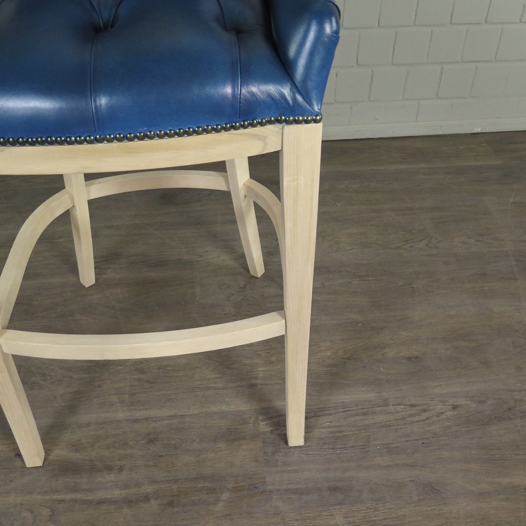 Chesterfield Barhocker Barsessel Leder Blau