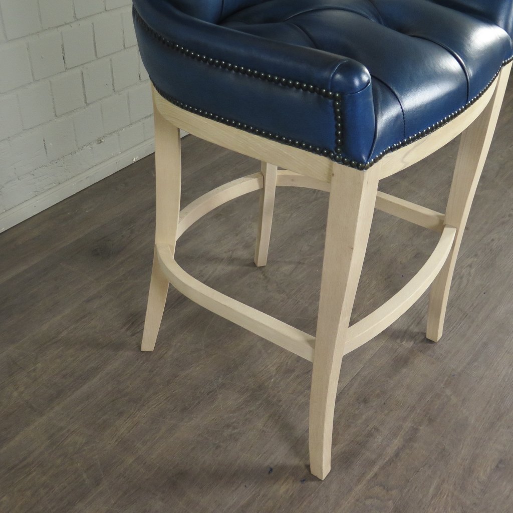 Chesterfield Barhocker Barsessel Leder Blau