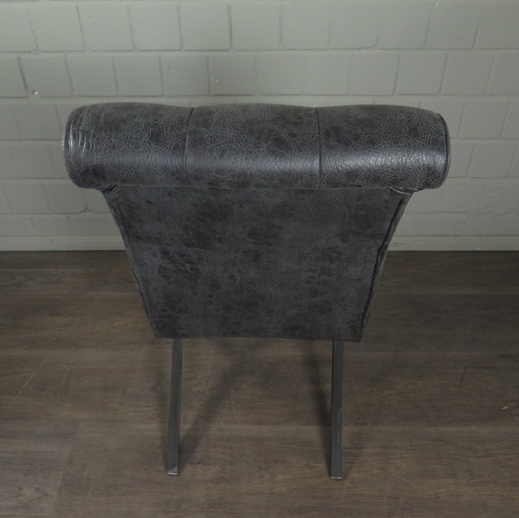 Set Stühle Stuhl Industrial Design PU-Leder Anthrazit