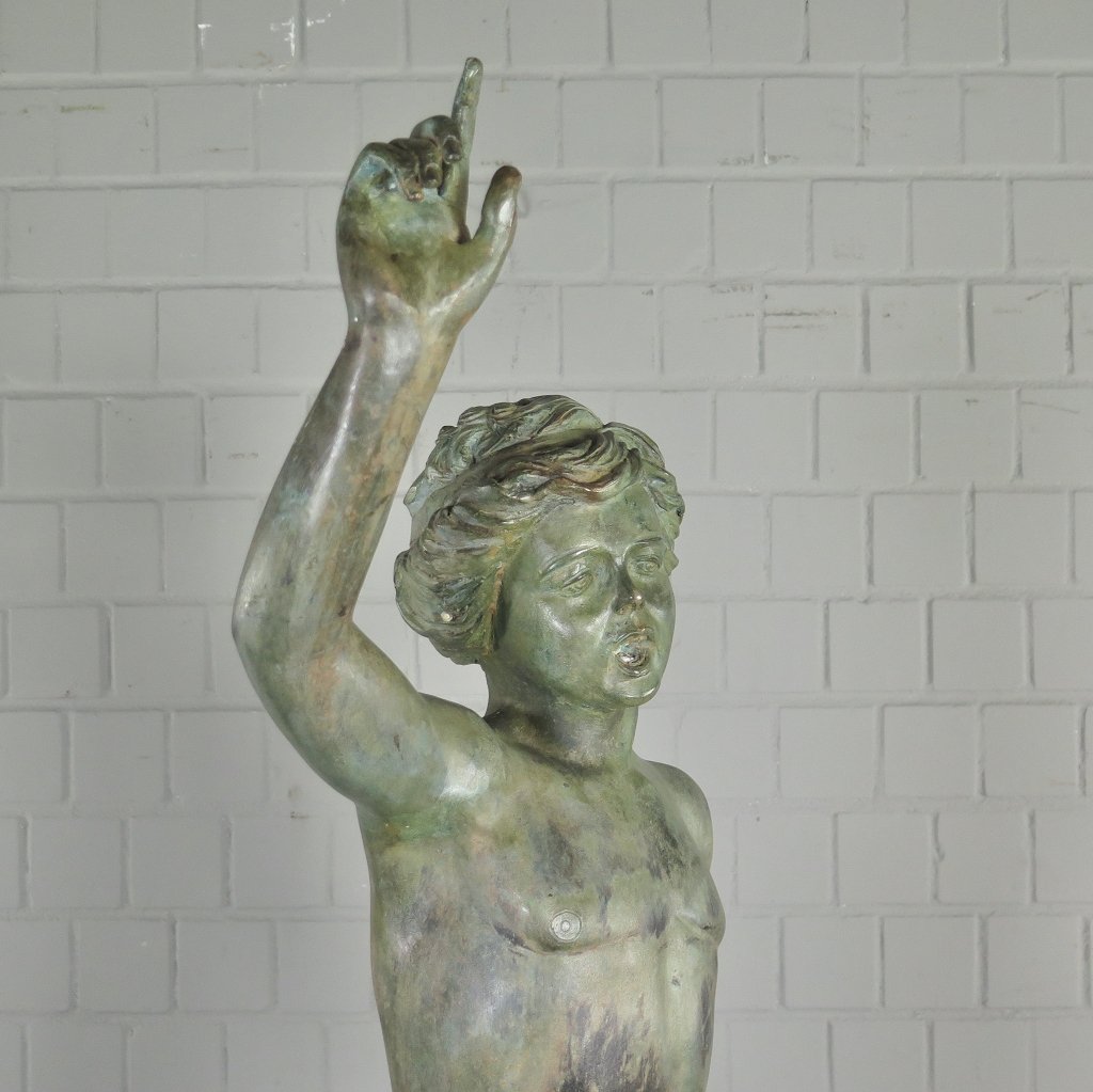 Skulptur Dekoration Mann 1,21 m Bronze