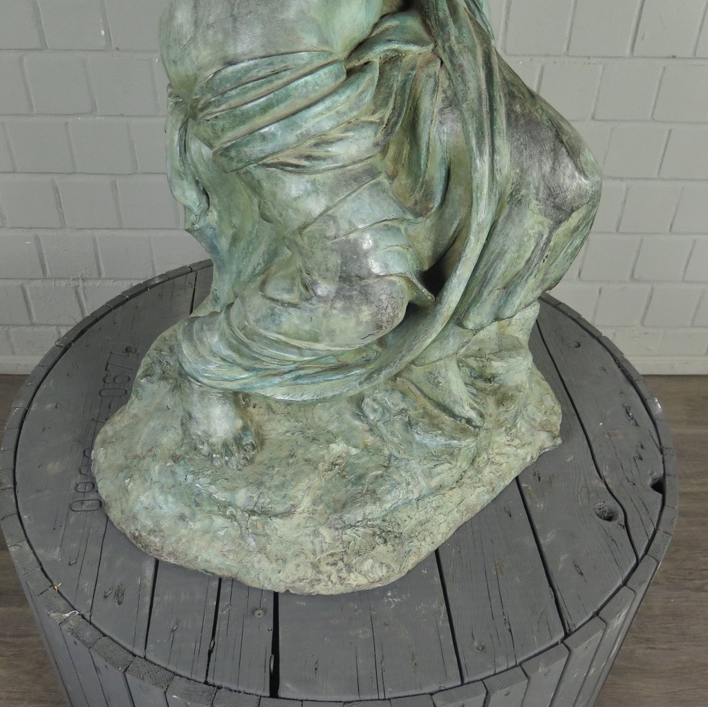 Skulptur Dekoration Frau mit Kind 1,06 m Bronze