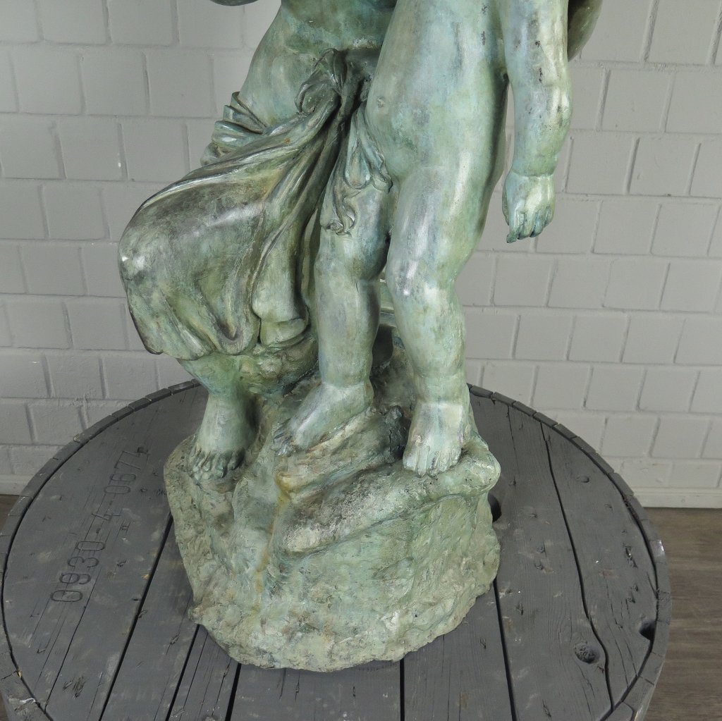 Skulptur Dekoration Frau mit Kind 1,06 m Bronze