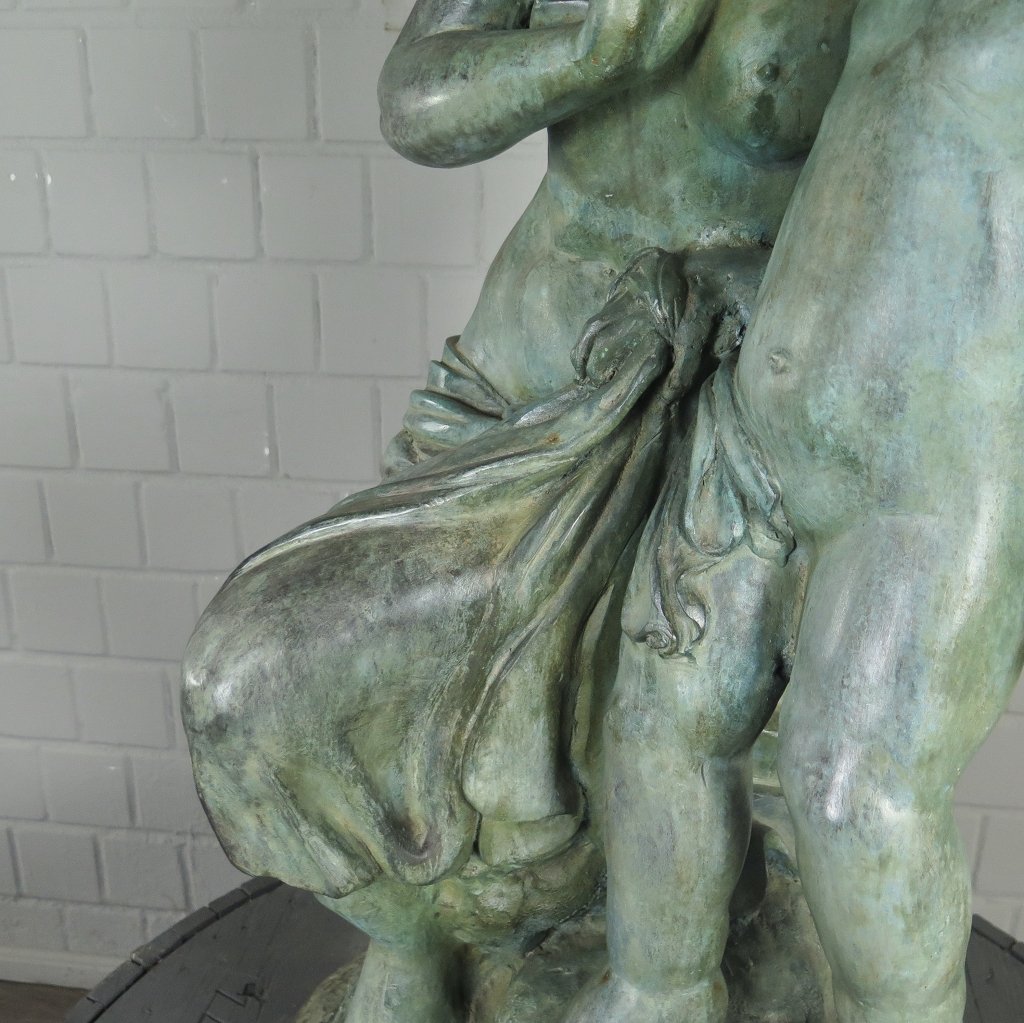 Skulptur Dekoration Frau mit Kind 1,06 m Bronze