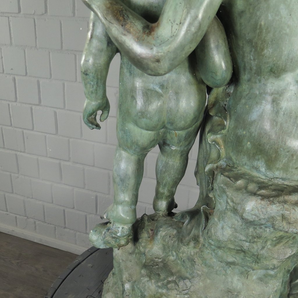 Skulptur Dekoration Frau mit Kind 1,06 m Bronze