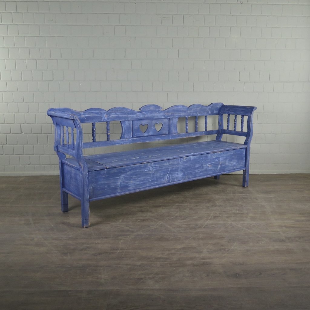 Truhenbank Holzbank Jeansblau 2,15 m