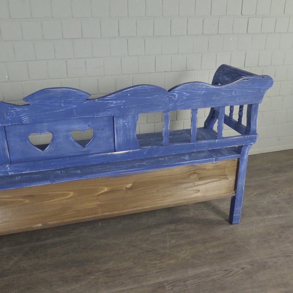 Truhenbank Holzbank Jeansblau 2,15 m