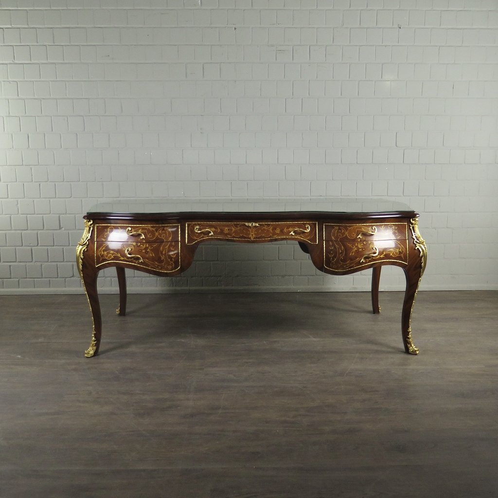 Schreibtisch Nussbaum Barockstil 2,00 m